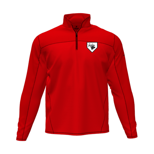 [CUS-DFW-QTRZ-PER-LSL-RED-AS-LOGO2] Quarter Zip Pullover (Adult S, Red, Logo 2)
