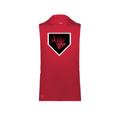 [222590.083.XS-LOGO1] Men's CoolDry Sleeveless Hoodie (Adult XS, Red, Logo 1)