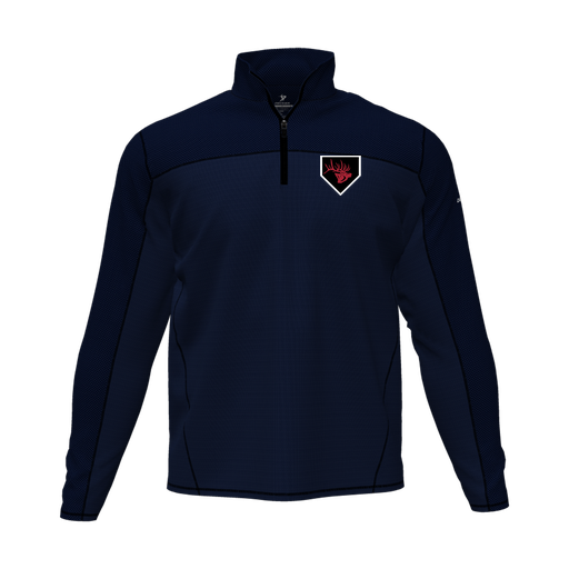 [CUS-DFW-QTRZ-PER-LSL-NVY-AS-LOGO1] Quarter Zip Pullover (Adult S, Navy, Logo 1)