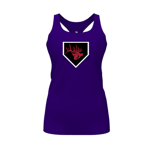 [FT0TRBPP-FYS-LOGO1] Decker Racerback Tank Top (Female Youth S, Purple, Logo 1)