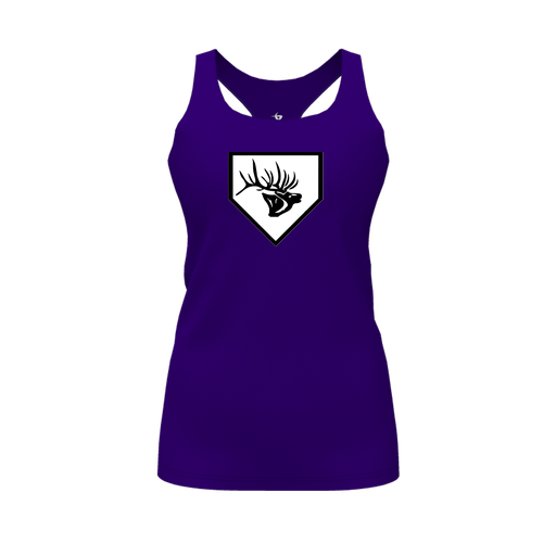 [FT0TRBPP-FYS-LOGO2] Decker Racerback Tank Top (Female Youth S, Purple, Logo 2)