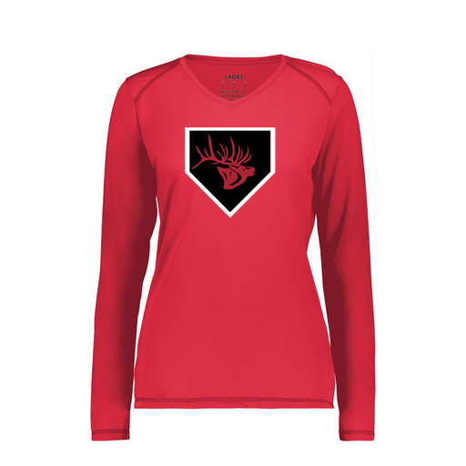 [6847.083.XS-LOGO1] Women's SoftTouch Long Sleeve (Female Adult XS, Red, Logo 1)