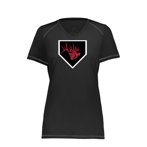 [6844.080.XS-LOGO1] Women's SoftTouch Short Sleeve (Female Adult XS, Black, Logo 1)