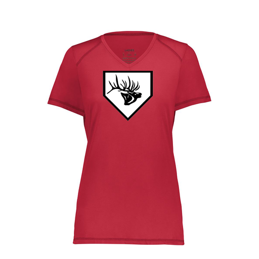 [6844.083.XS-LOGO2] Women's SoftTouch Short Sleeve (Female Adult XS, Red, Logo 2)