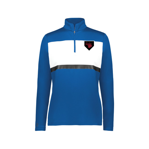 [222791.280.XS-LOGO1] Ladies Bold 1/4 Zip Pullover (Female Adult XS, Royal, Logo 1)