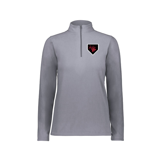 [6864.059.XS-LOGO1] Ladies MicroFleece 1/4 Zip Pullover (Female Adult XS, Gray, Logo 1)