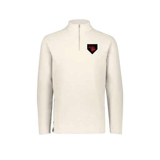 [6863.53T.XS-LOGO1] Men's MicroFleece 1/4 Zip Pullover (Adult XS, White, Logo 1)