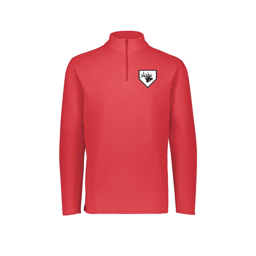 [6863.083.XS-LOGO2] Men's MicroFleece 1/4 Zip Pullover (Adult XS, Red, Logo 2)