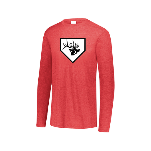 [FTLCUBRD-AXS-LOGO2] Decker Men's Tri-Blend T-Shirt - Long Sleeve (Adult XS, Red, Logo 2)