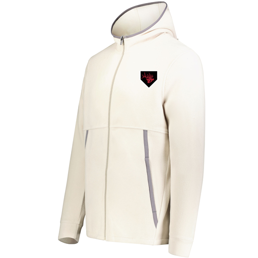 [6858.53T.XS-LOGO1] Men's Chill Full Zip Fleece (Adult XS, White, Logo 1)