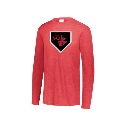 [FTLCUBRD-YS-LOGO1] Decker Youth Tri-Blend T-Shirt - Long Sleeve (Youth S, Red, Logo 1)