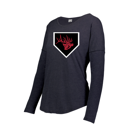 [FTLCUBNV-FAXS-LOGO1] Decker Women's Tri-Blend T-Shirt - Long Sleeve (Female Adult XS, Navy, Logo 1)