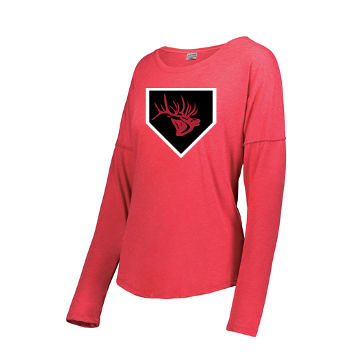 [FTLCUBRD-FAXS-LOGO1] Decker Women's Tri-Blend T-Shirt - Long Sleeve (Female Adult XS, Red, Logo 1)